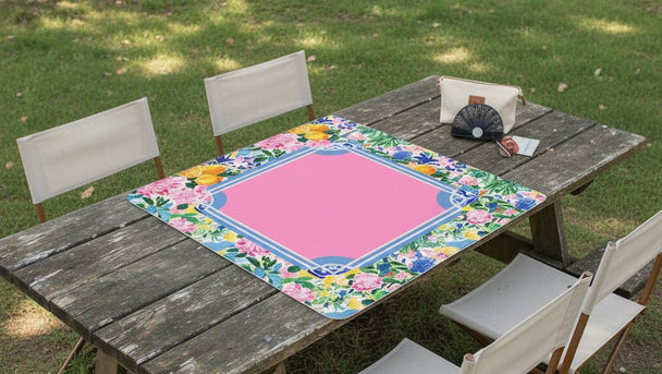Floral Chinoiserie Sunny Side Mini Mahjong Mat