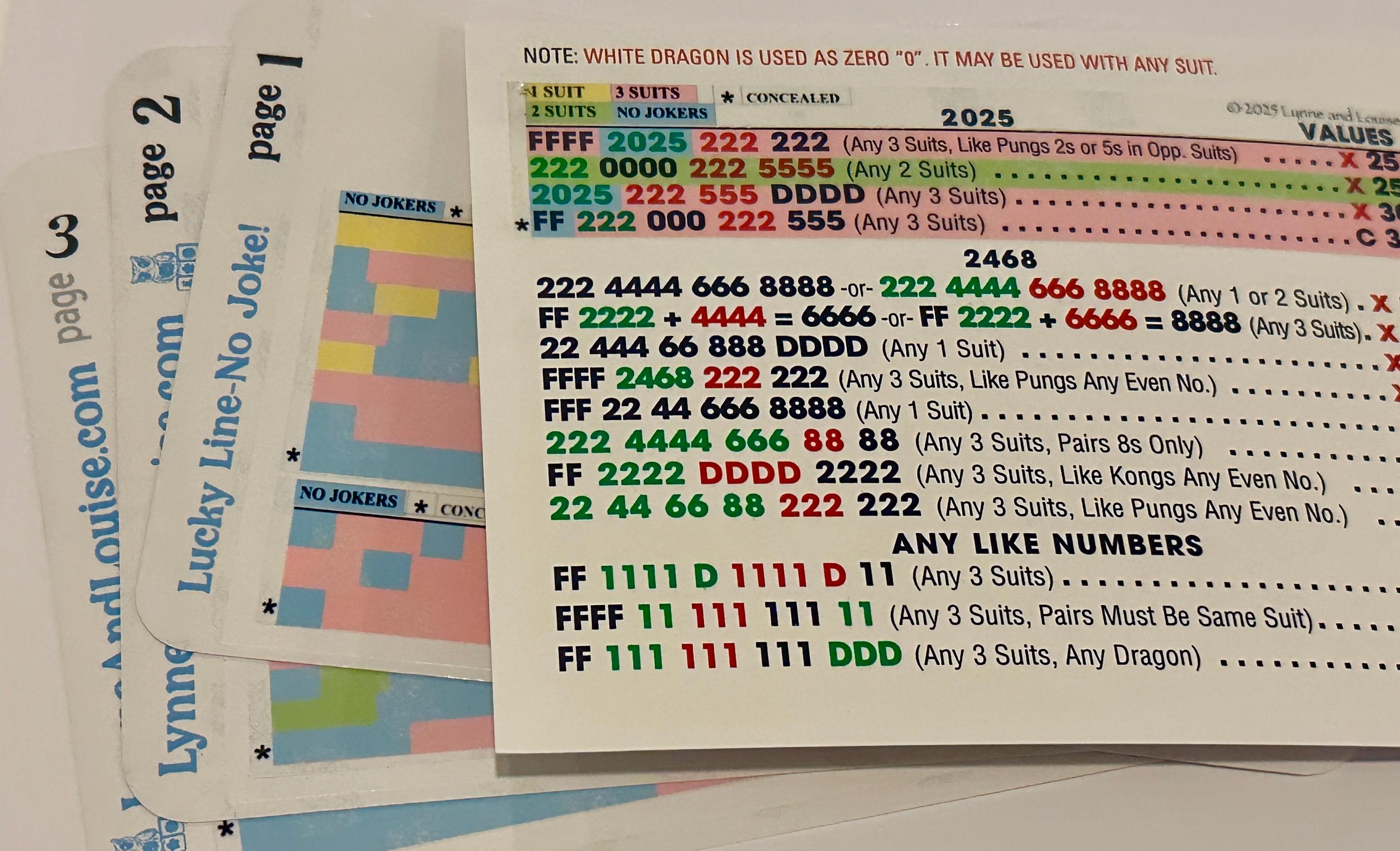Mahjong Line Finder Cheat Sheet Lucky Line