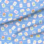 Mahjong Blue Collective Pouch in Premium Cotton Twill