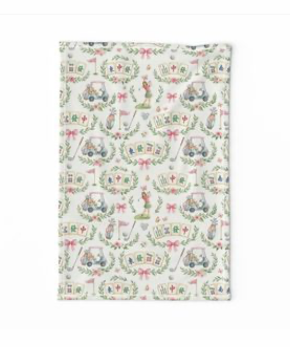 Handmade Golf Mahjong Tablecloth: Cotton Twill Game Night Cover