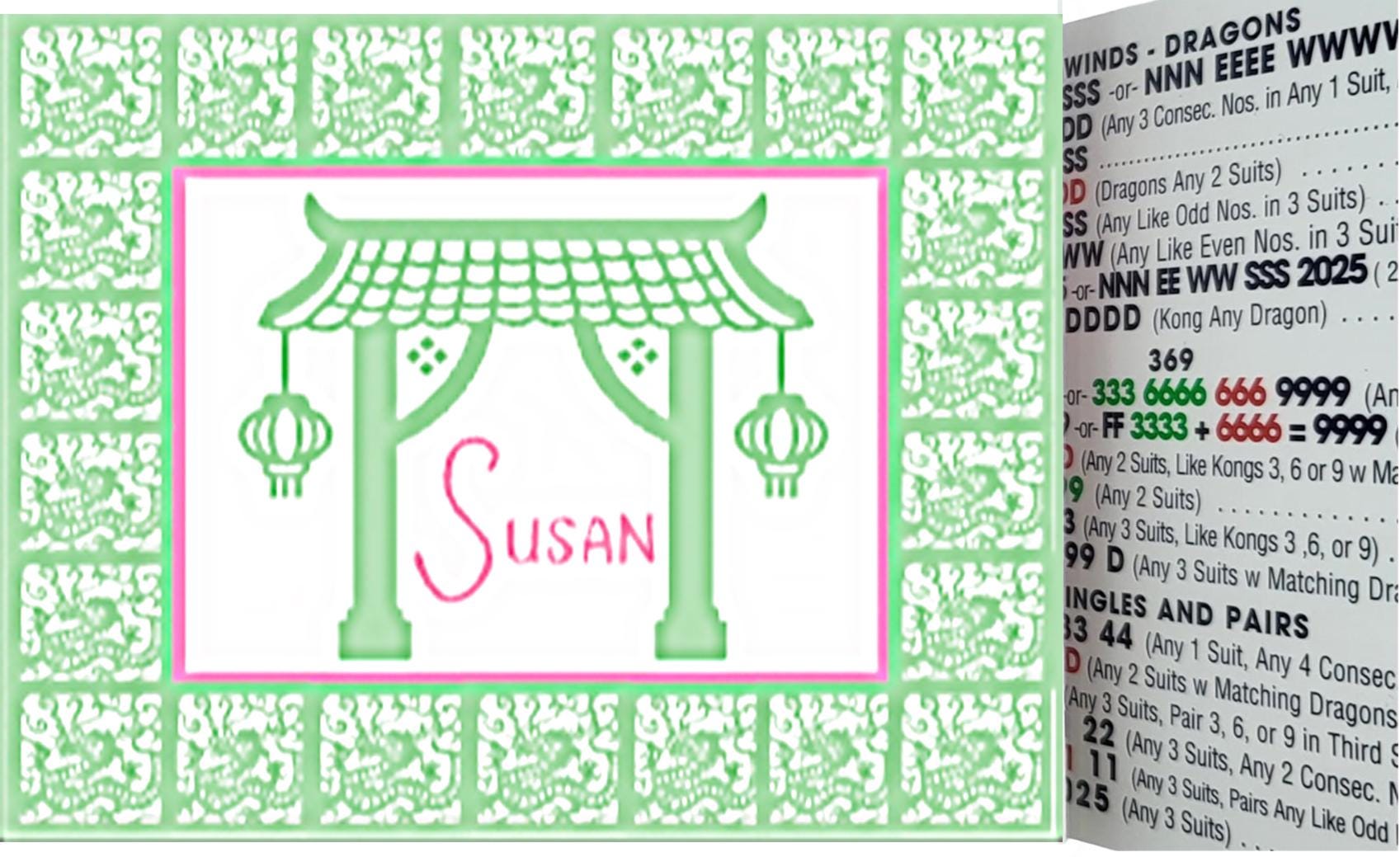 Mahjong Card Cover Sticker, Personalized