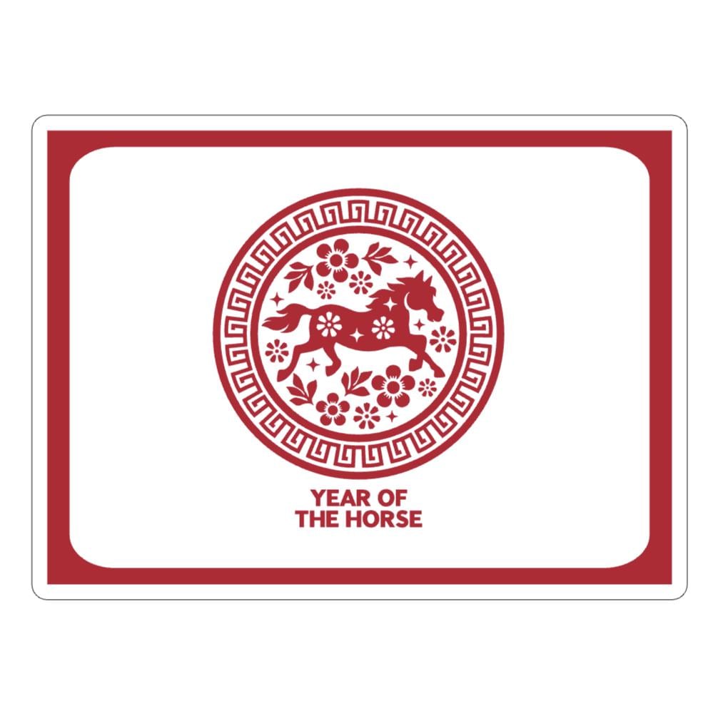 Mahjong Card Cover, Year of the Horse, Sticker