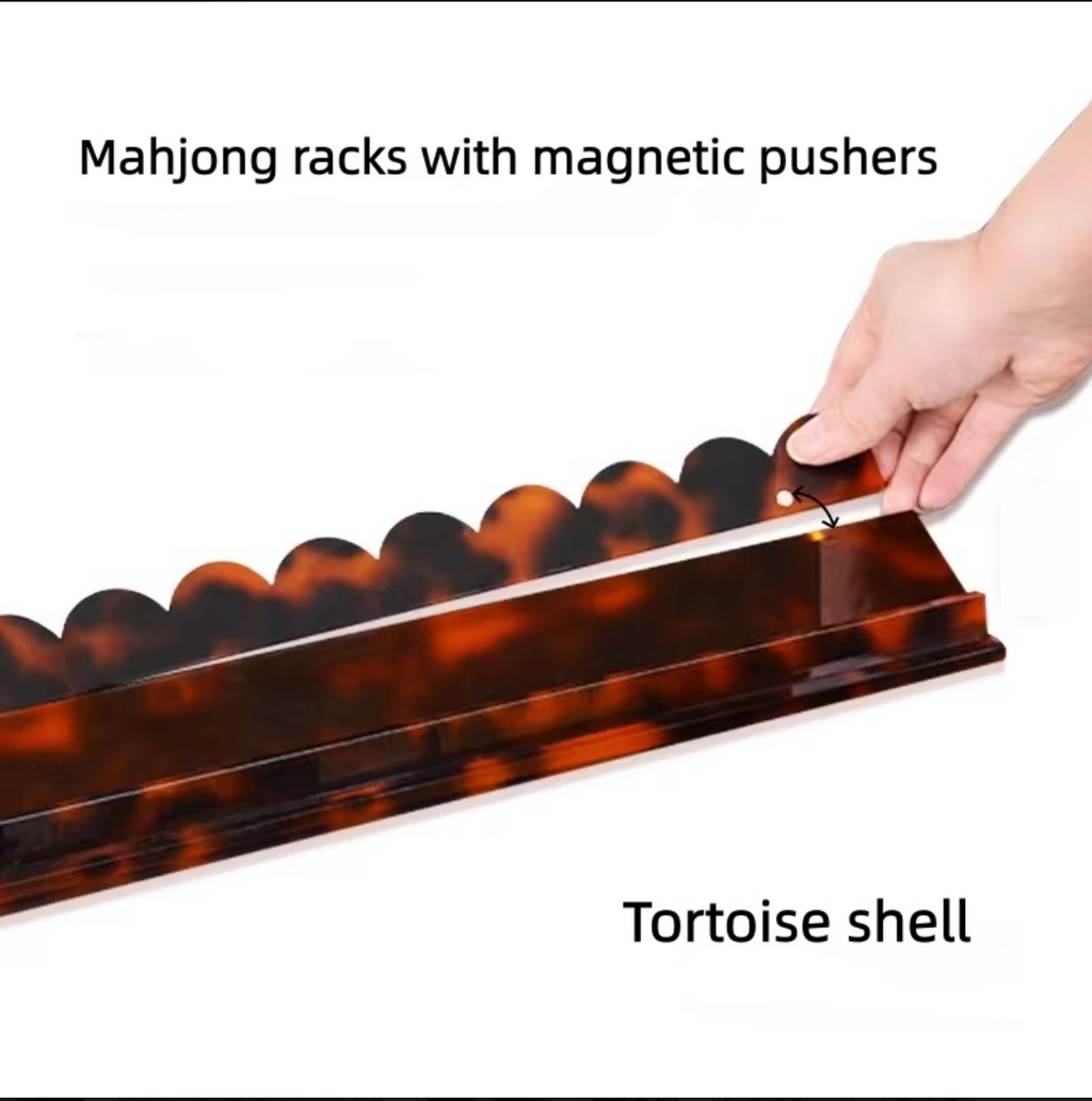#59 Rack with Pusher, mahjong, set of 4, light tortoise